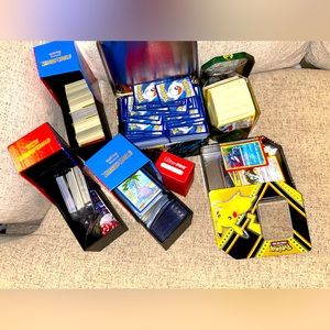 Soooo many Pokémon cards! Over $500 worth retail!! Bulk lot boxes tin cans dice